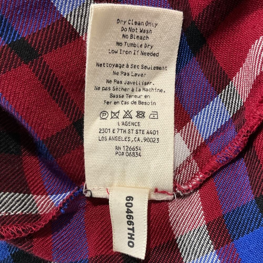 L'agence Chic Multi Scarf Plaid Cameron Shirtdress Size S - Picture 5 of 5